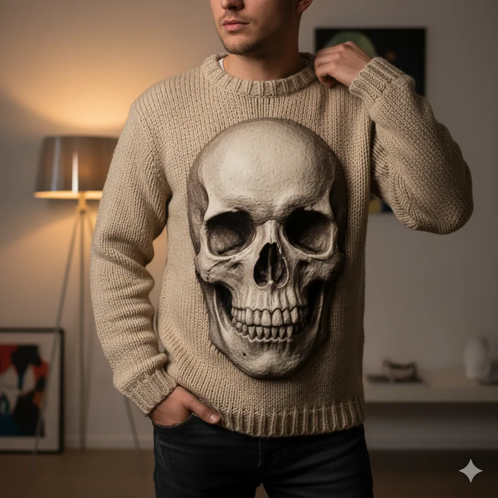 3D skull sweater 1