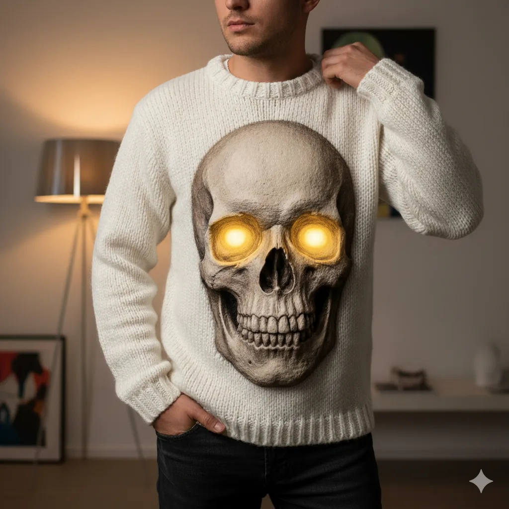 3D skull sweater 3