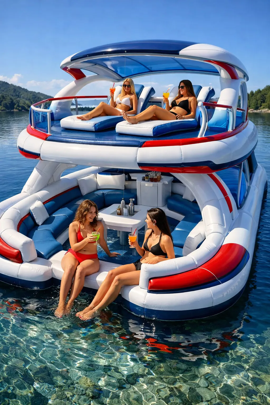 Inflatable Yacht Lake Float
